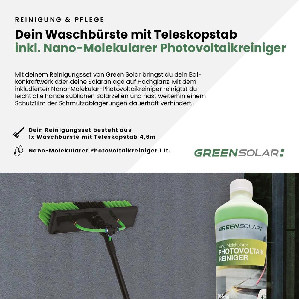 Waschbürste mit Teleskopstab 4,6m inkl. Reiniger