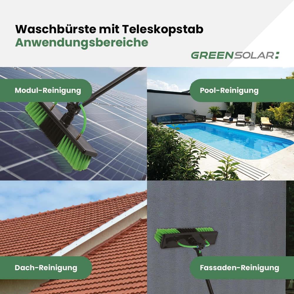 Waschbürste mit Teleskopstab 4,6m inkl. Reiniger
