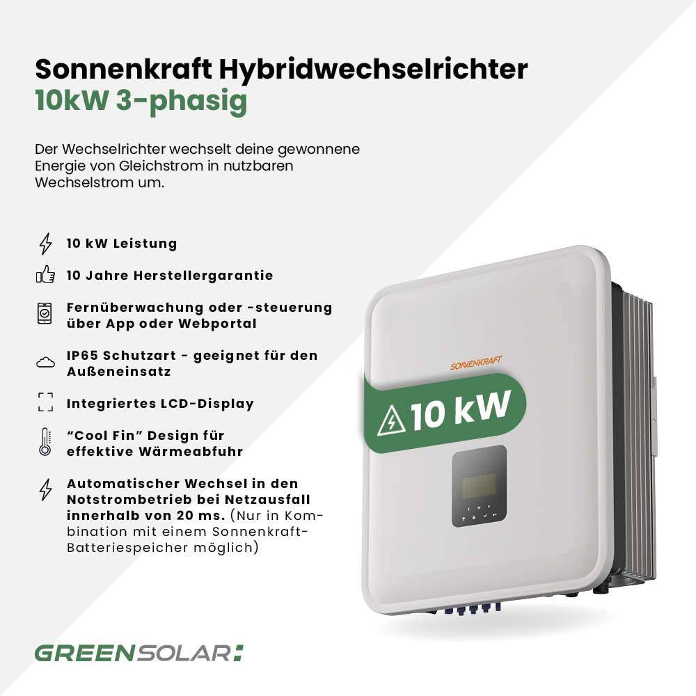 Sonnenkraft Hybridwechselrichter 10kW inkl. Notstromfunktion