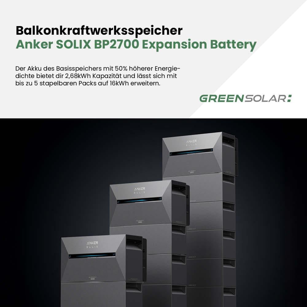 Balkonkraftwerkspeicher Anker SOLIX BP2700 Expansion Battery