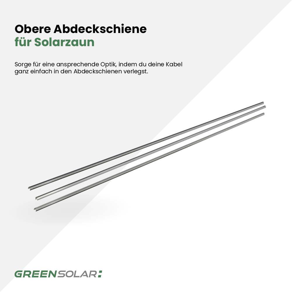 Obere Abdeckschiene aus Edelstahl inkl. Montagematerial für Solarzaun „premium line“  (Quermontage)