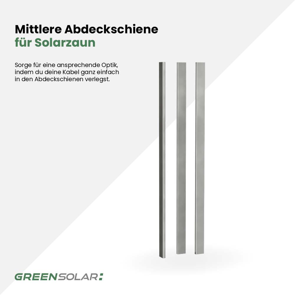 Mittlere Abdeckschiene aus Edelstahl inkl. Montagematerial für Solarzaun „premium line“ (Quermontage)