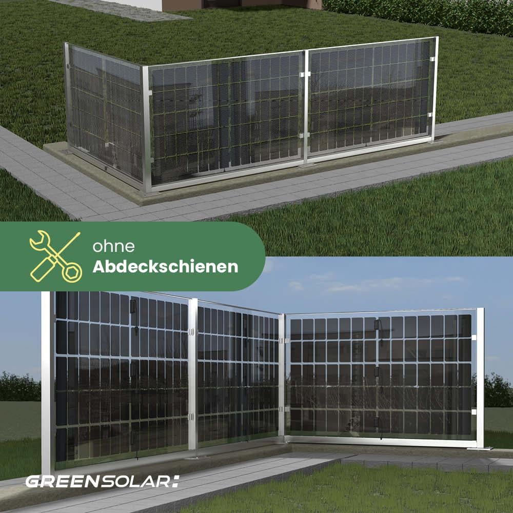 Solarzaun ”premium line” (Quermontage)