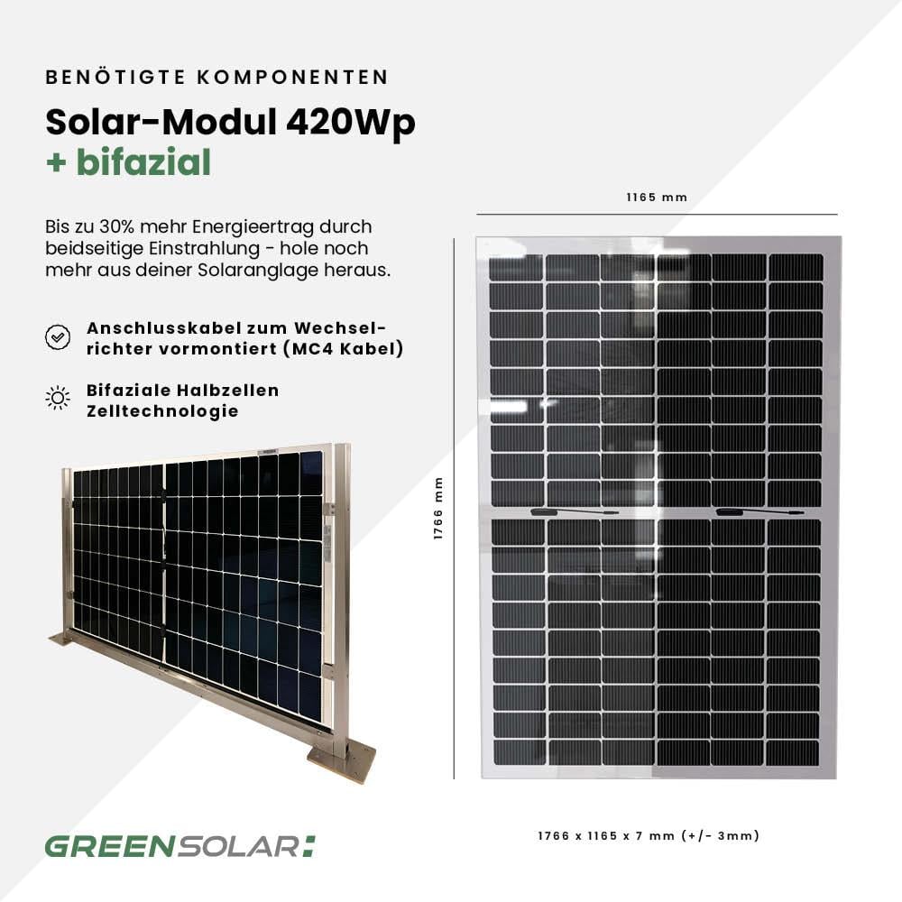 Solarzaun ”premium line” (Quermontage)