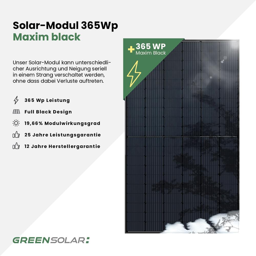 Solarkraftwerk Basic 730/800 black Maxim deflect