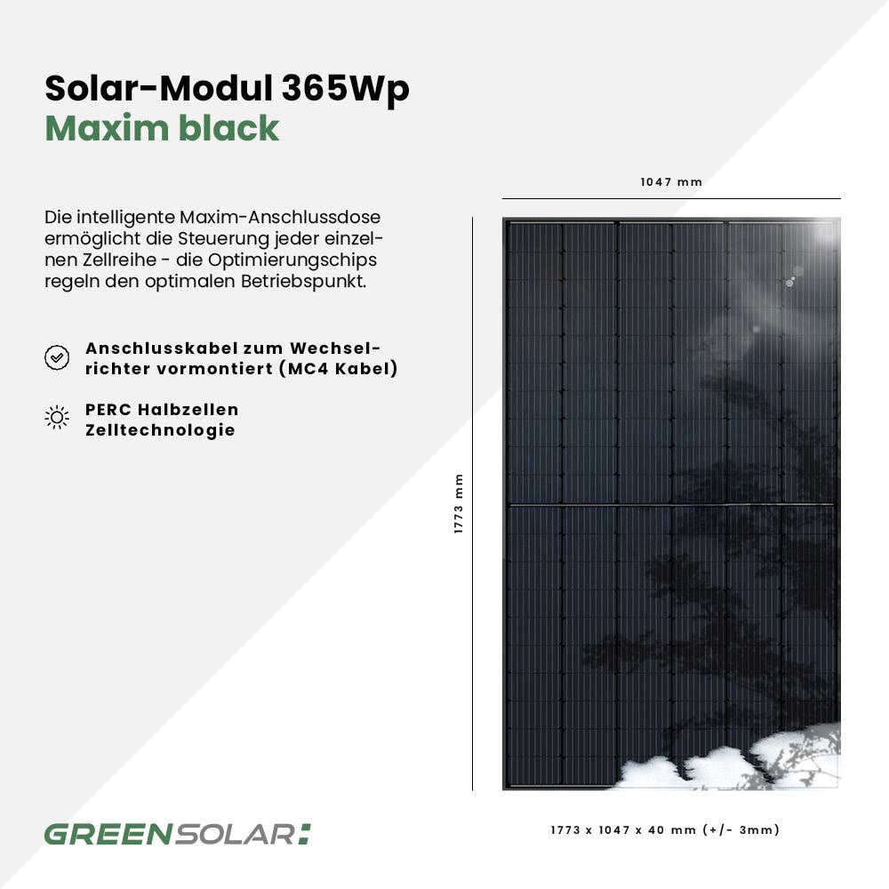 Solarkraftwerk Basic 730/800 black Maxim deflect
