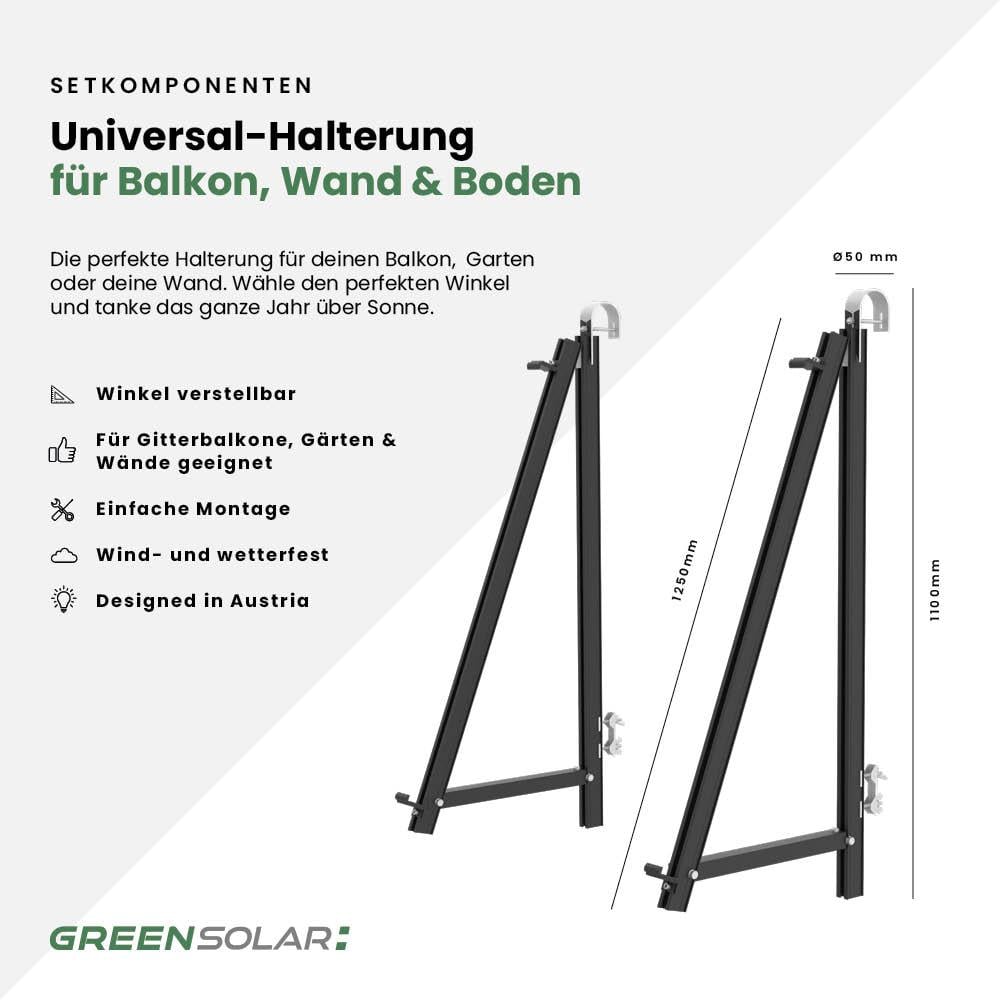 Balkonkraftwerk Boden M - Komplett-Set (900W)
