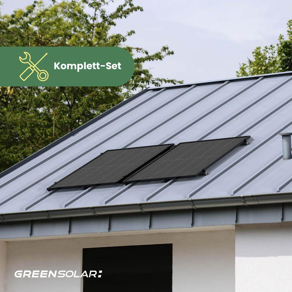 Balkonkraftwerk Universaldach M - Komplett-Set (900W)