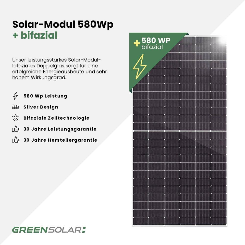 Solarkraftwerk Basic 1740/800 silver bifazial mit Balkonkraftwerkspeicher 2,7kWh "Anker SOLIX Solarbank 3 E-2700 Pro"