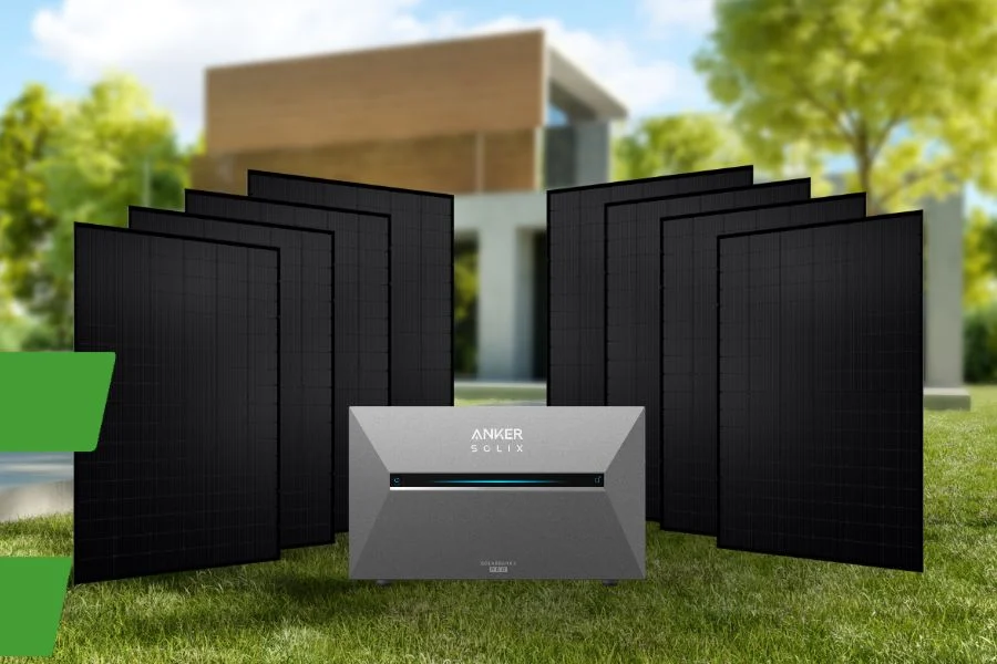 4000 Watt Balkonkraftwerk mit Anker SOLIX Solarbank 3 mit 8 Solarmodulen