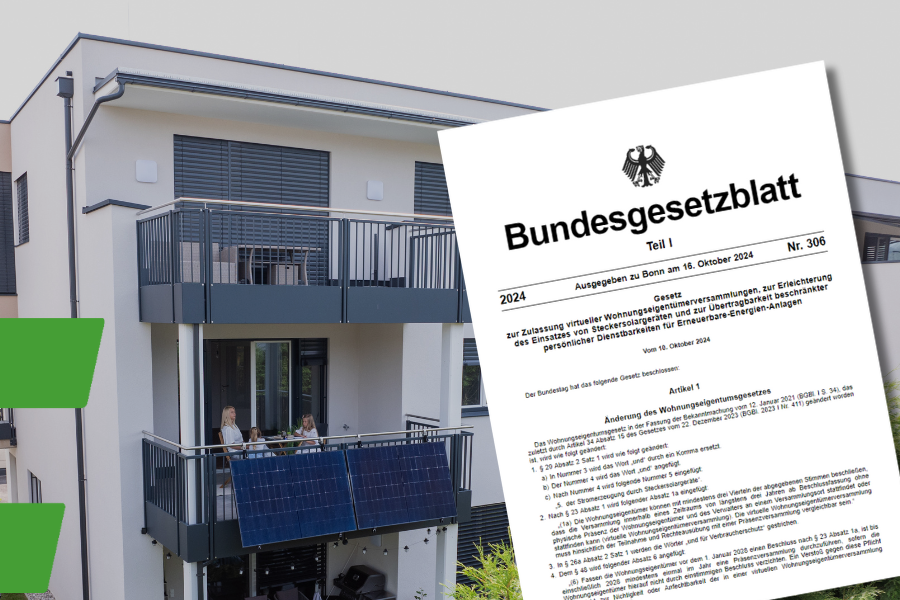Man sieht das Bundesgesetzblatt für das Recht auf ein Balkonkraftwerk