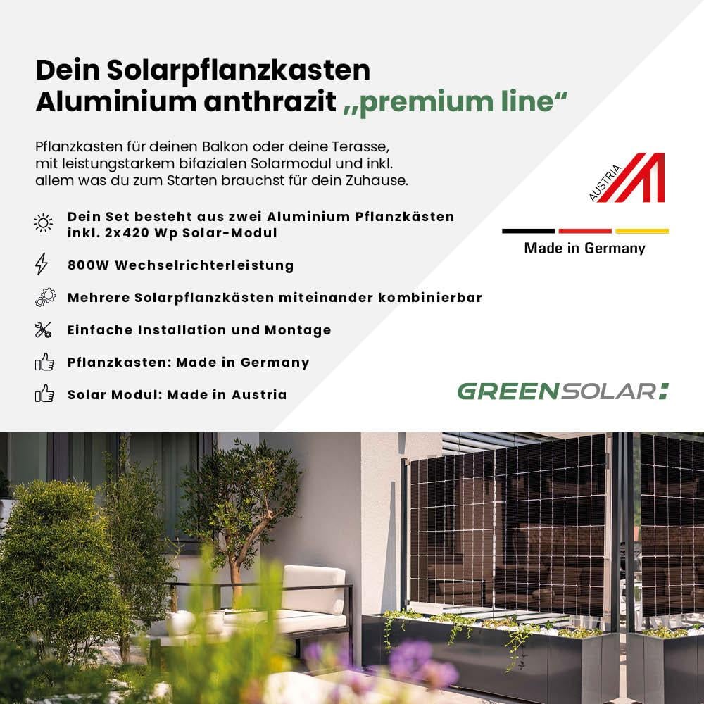 Solarpflanzkasten 840/800 Aluminium anthrazit