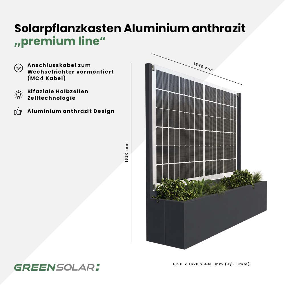 Solarpflanzkasten 840/800 Aluminium anthrazit