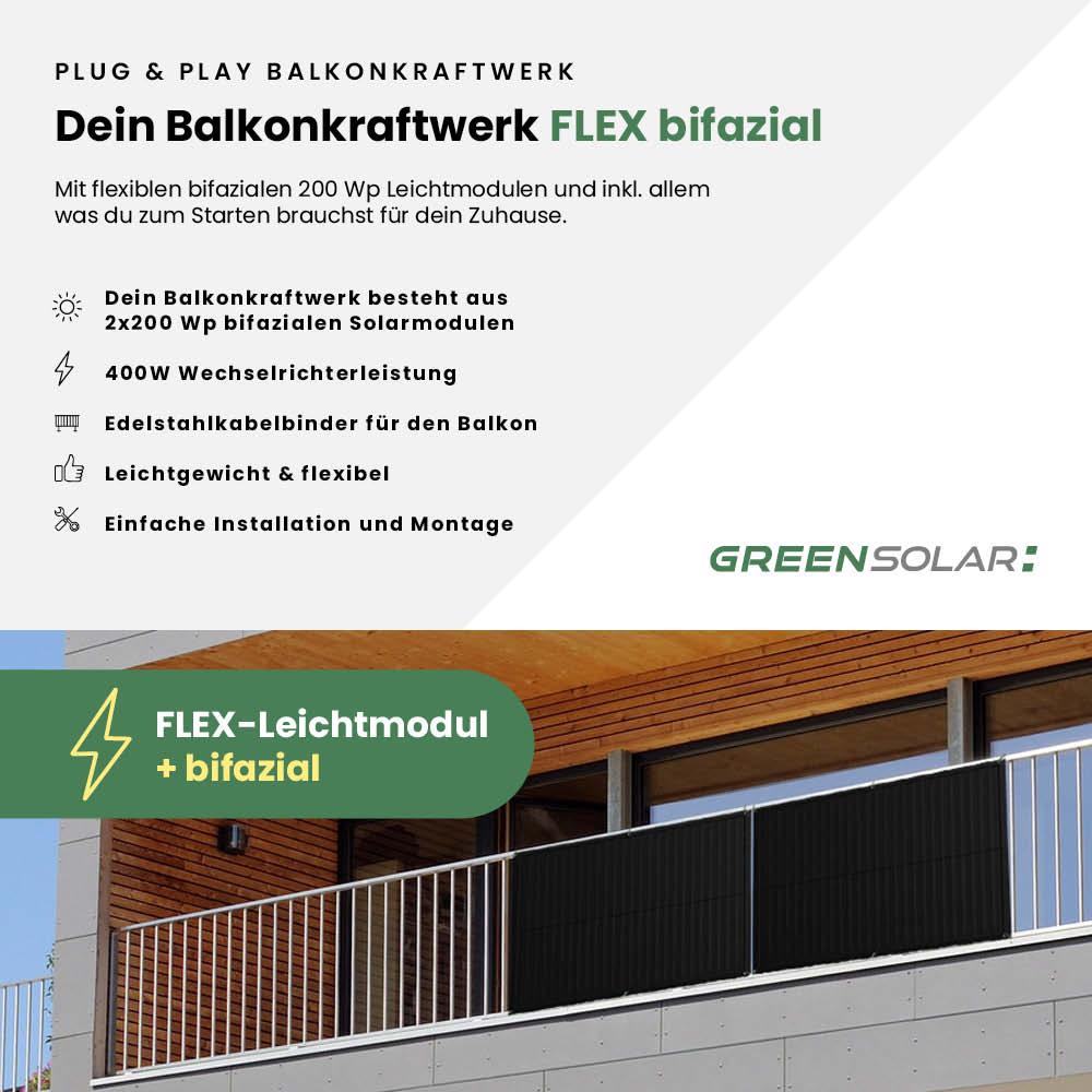 Balkonkraftwerk Flex 400/400 Set black/bifazial