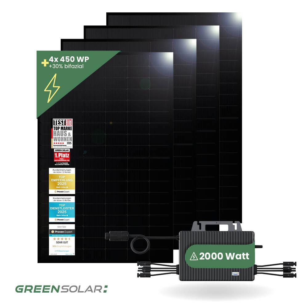 Balkonkraftwerk Basic 1800/800 black bifazial