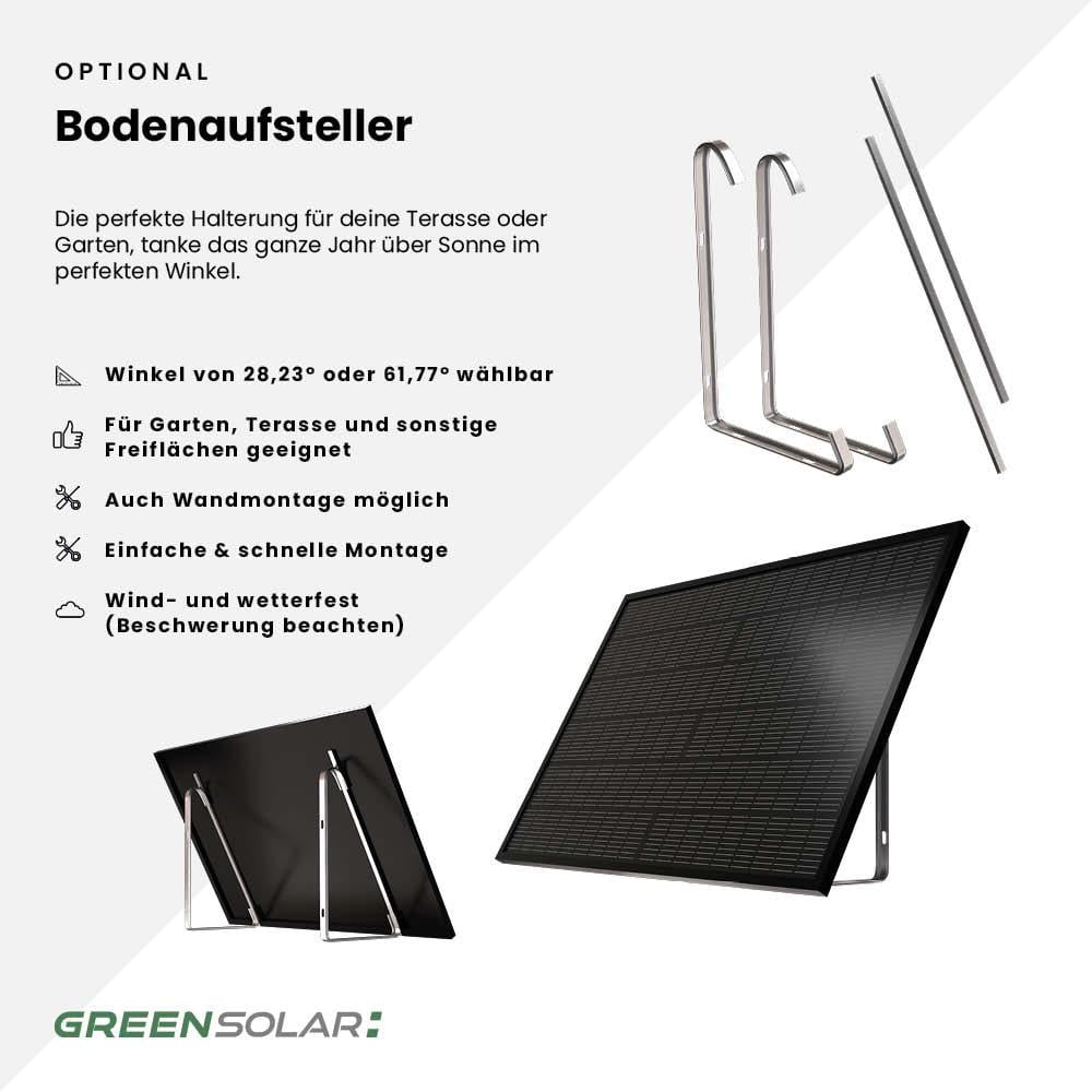 Balkonkraftwerk Basic 3600/800 black bifazial mit Balkonkraftwerkspeicher 2,7kWh "Anker SOLIX Solarbank 3 E-2700 Pro"
