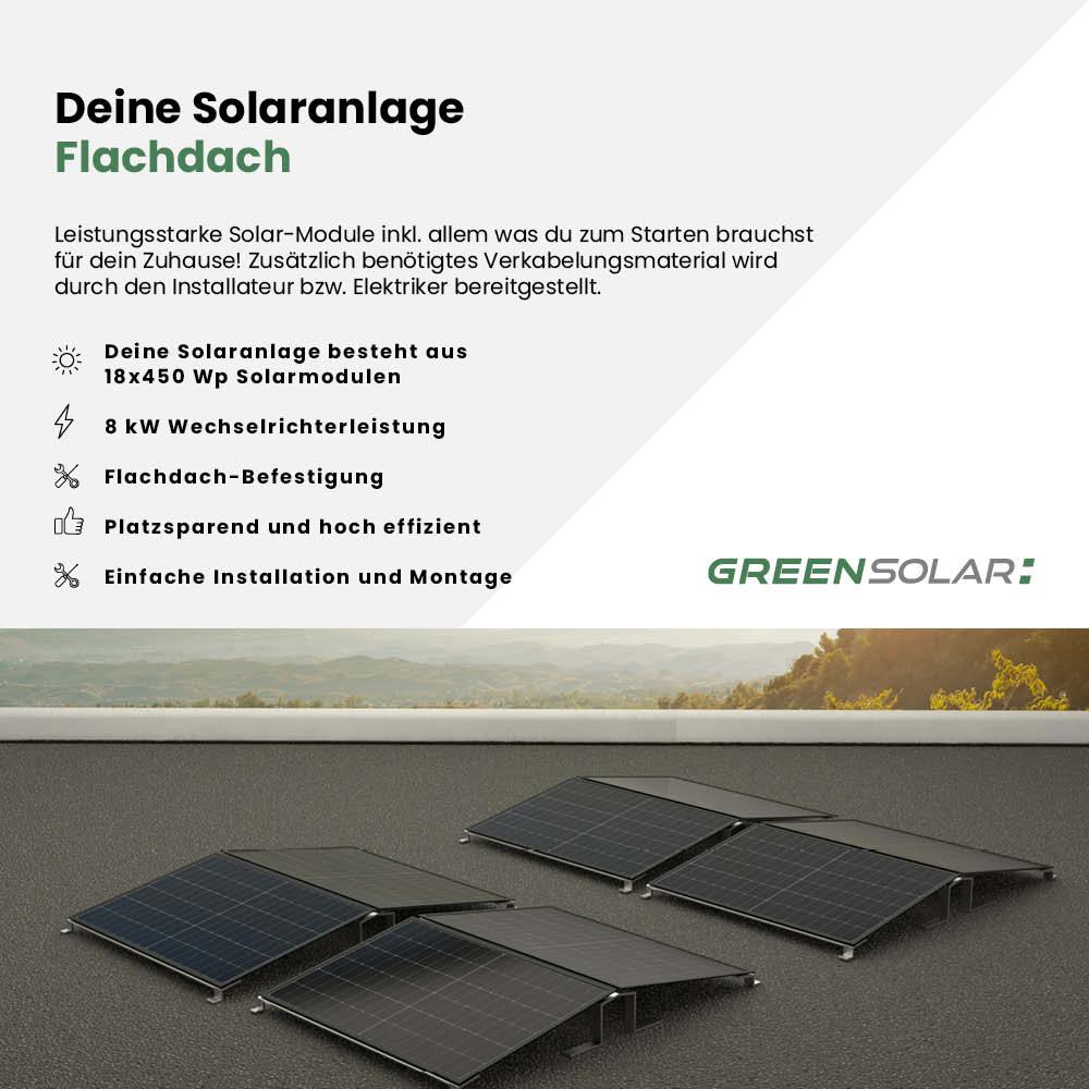 Solaranlage Flachdach 8kWp