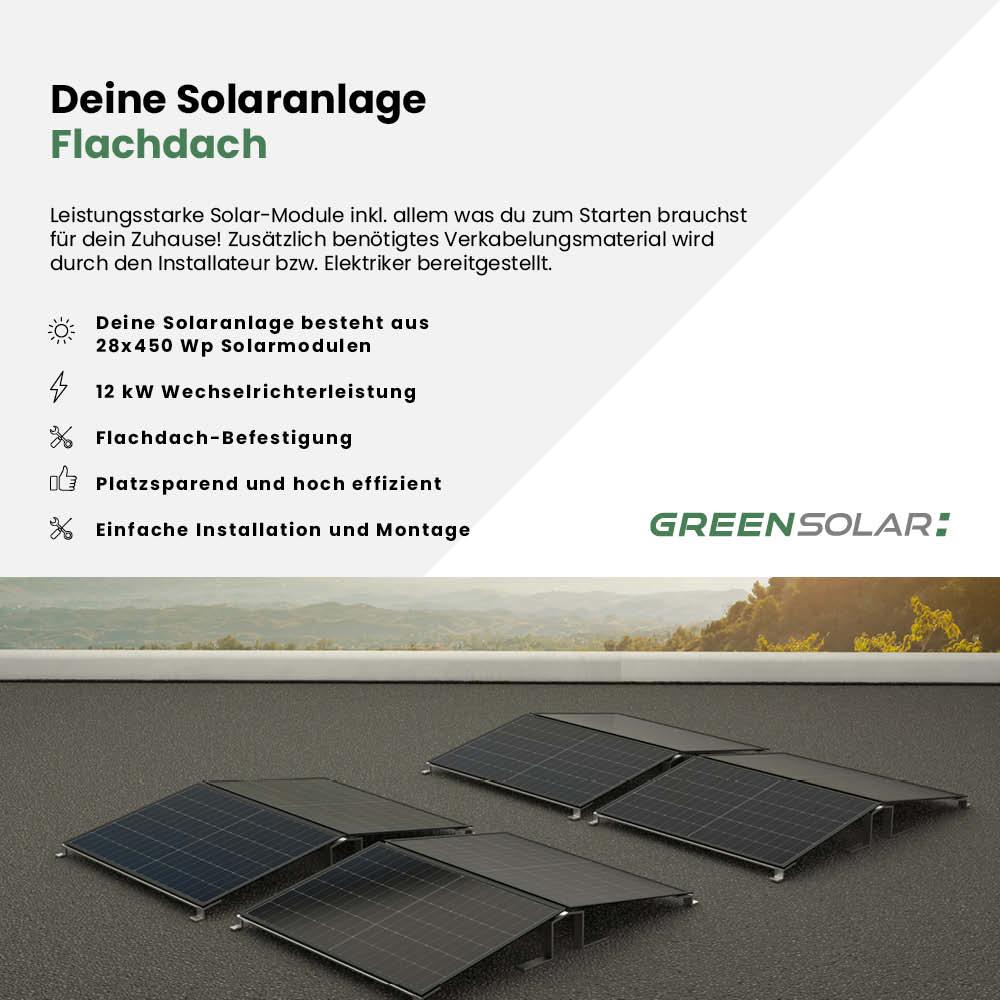 Solaranlage Flachdach 12kWp