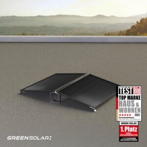 Balkonkraftwerk Flachdach 900/800 black Doppelmontage