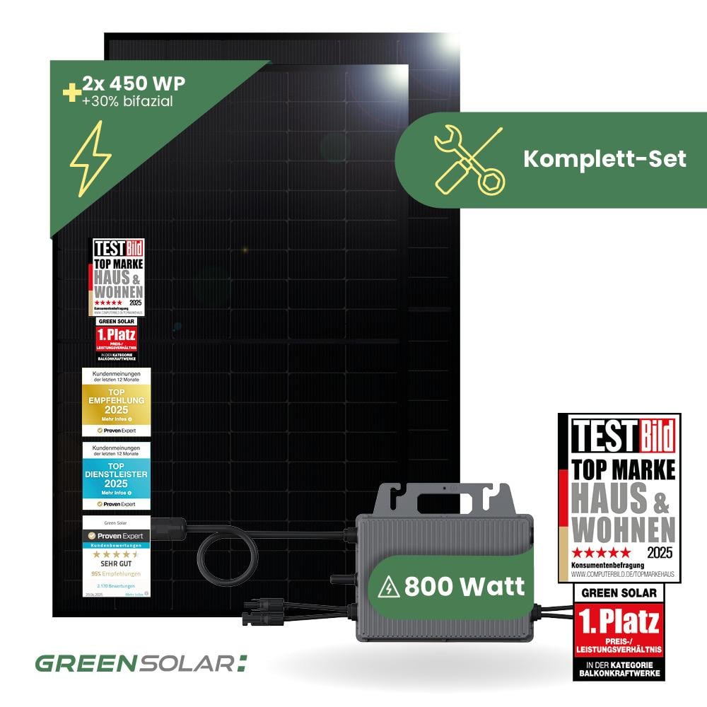 Balkonkraftwerk Basic 900/800 black bifazial