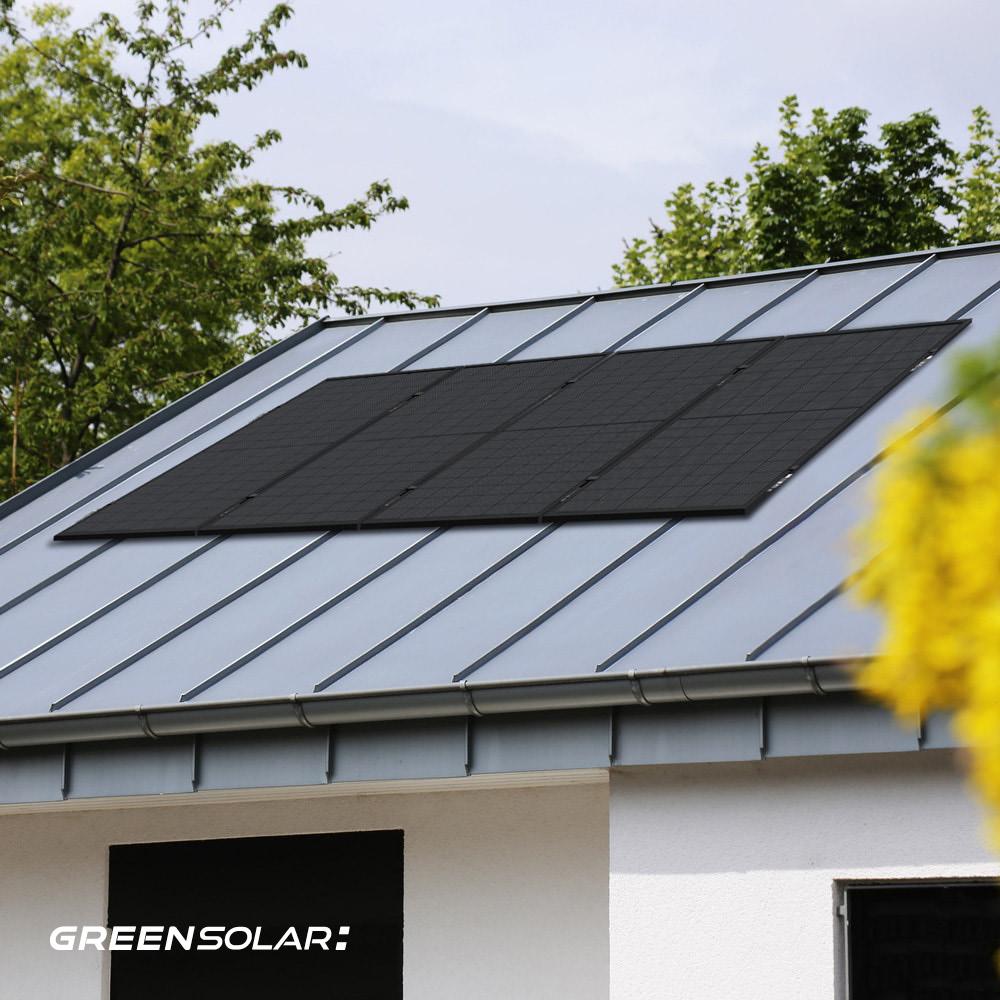 Solarkraftwerk Universaldach 1800/1600 black bifazial