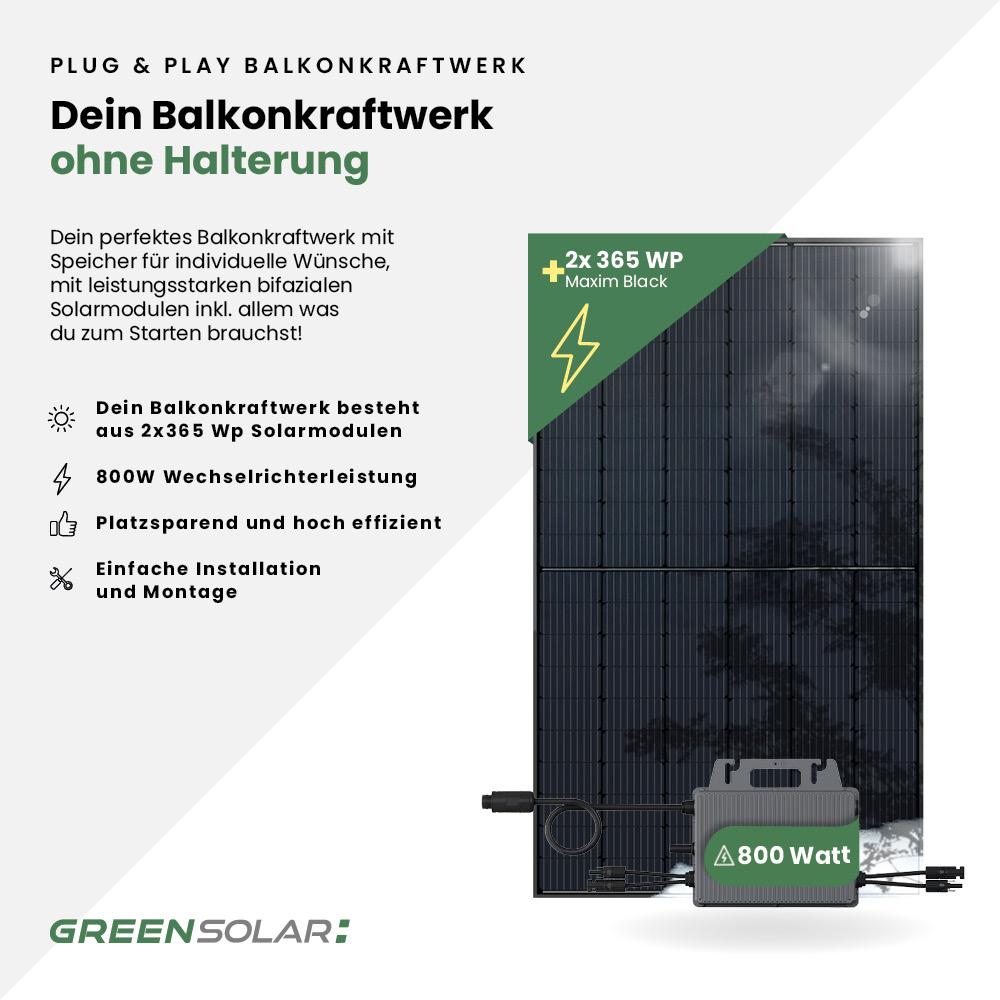 Solarkraftwerk Basic 730/800 black Maxim deflect