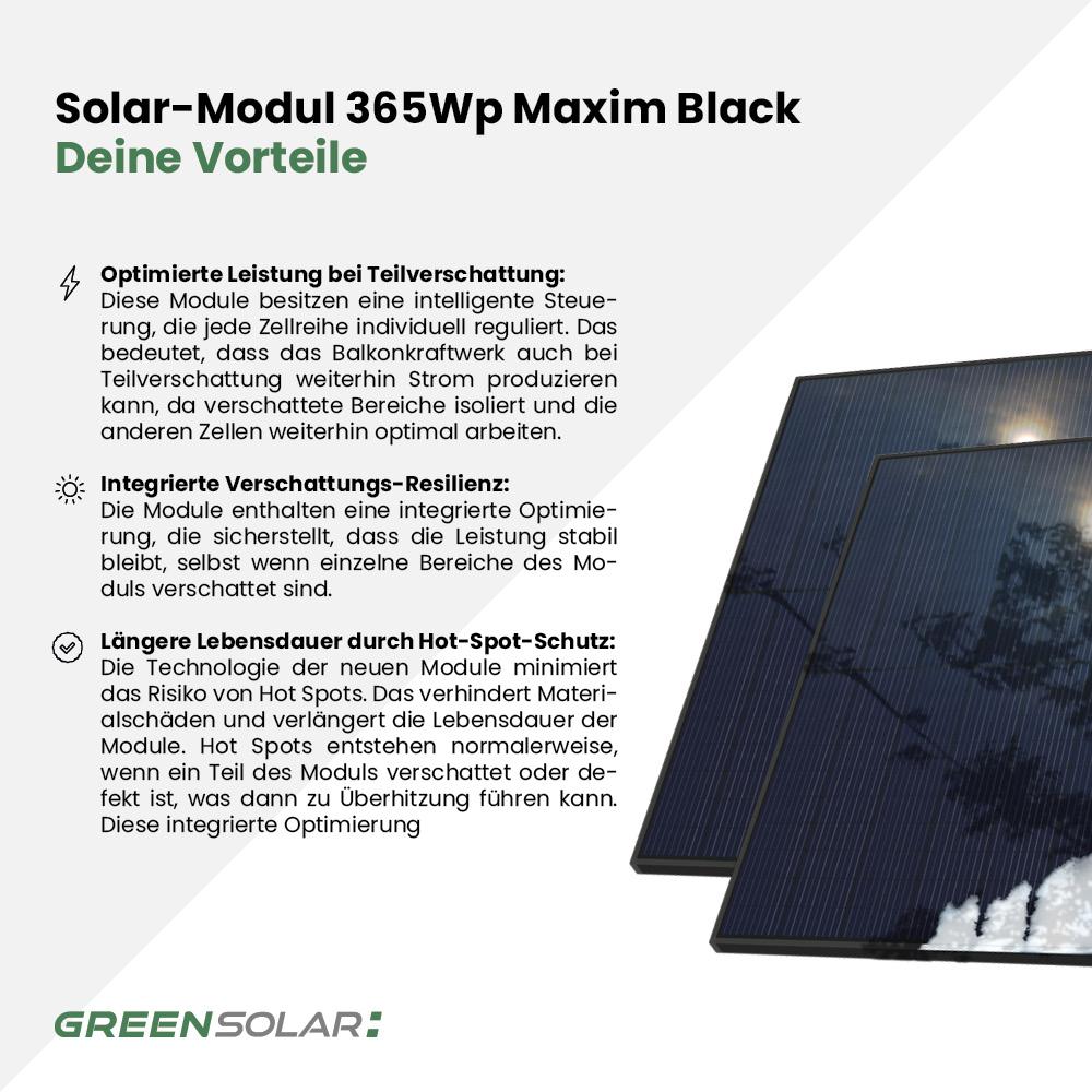 Solarkraftwerk Basic 730/800 black Maxim deflect