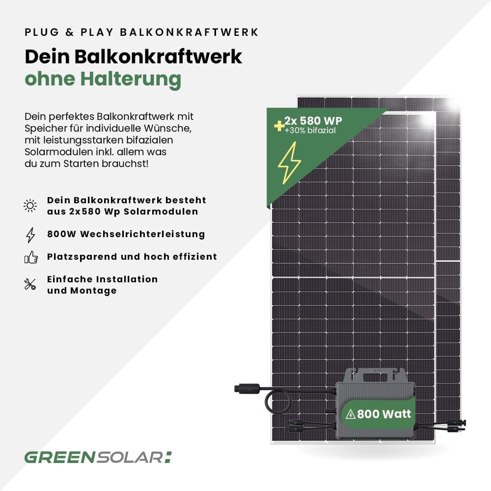 Solarkraftwerk Basic 1160/800 silver bifazial