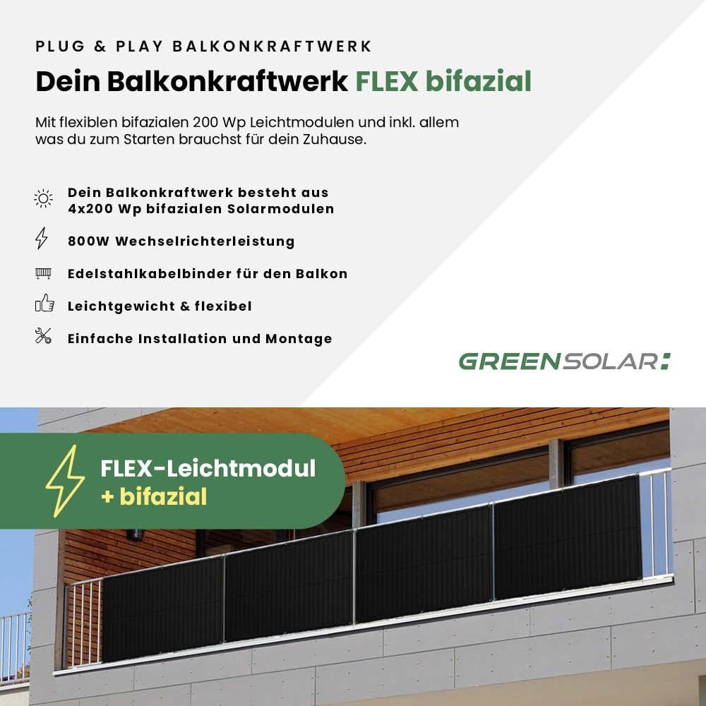 Balkonkraftwerk Flex 800/800 Set Black/bifazial