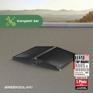 Balkonkraftwerk Flachdach M - Komplett-Set (900W)