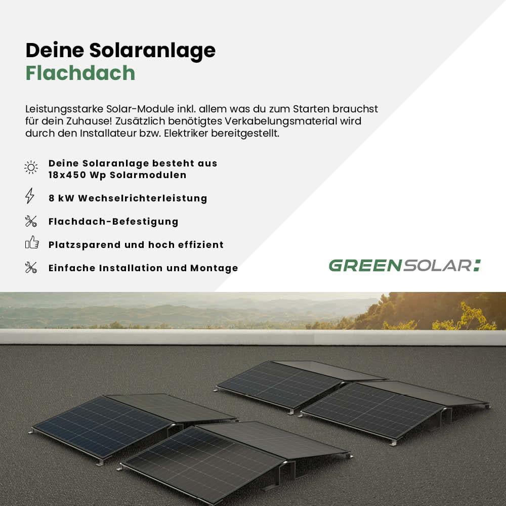 Solaranlage Flachdach 8kWp