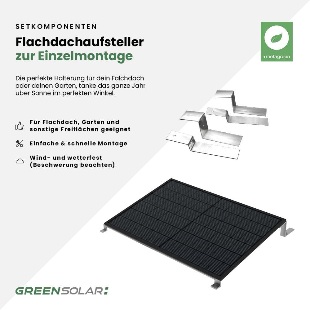 Balkonkraftwerk Flachdach 900/800 Einzelmontage
