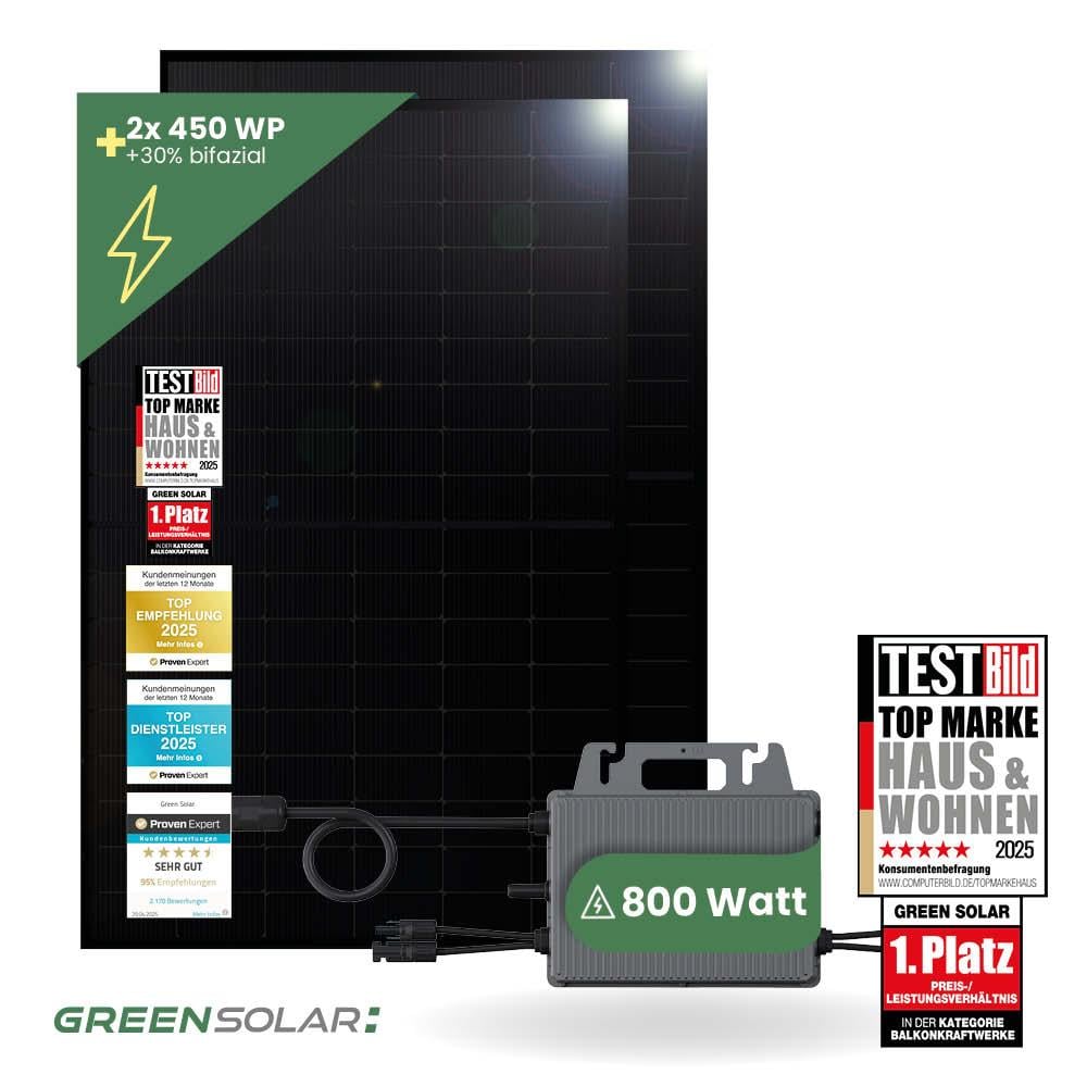 Balkonkraftwerk Basic 900/800 black bifazial