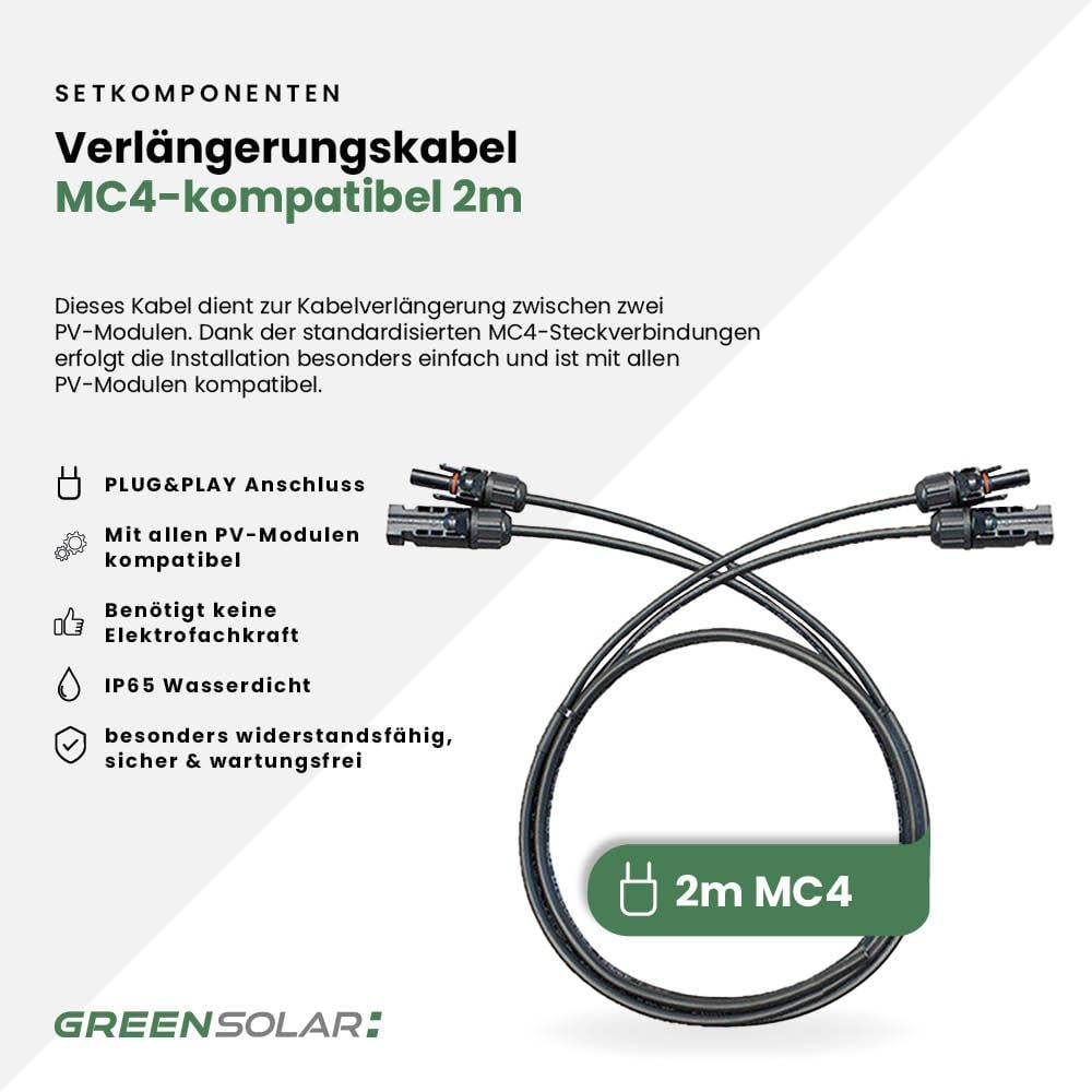 Balkonkraftwerk Ziegeldach M - Komplett-Set (900W)