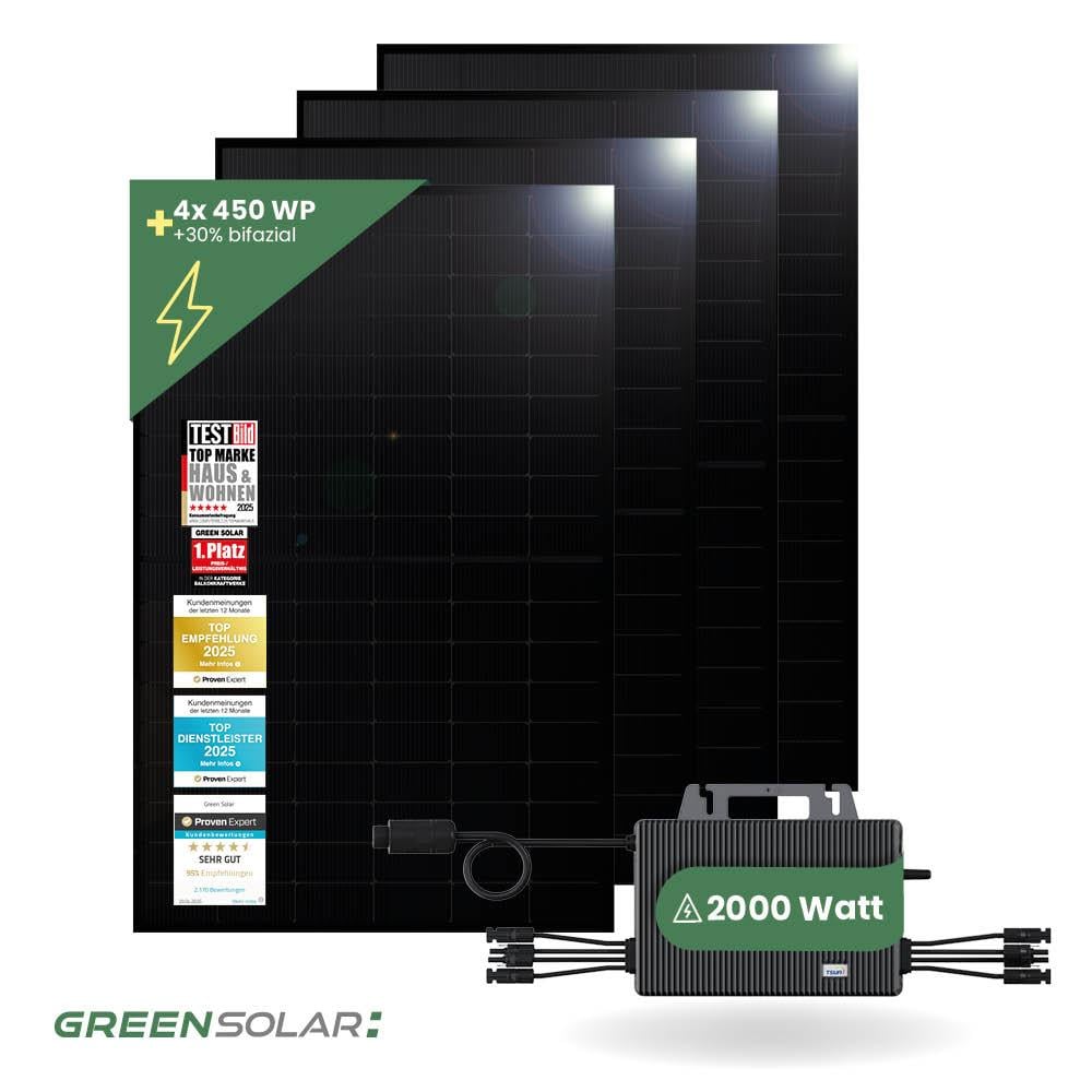 Balkonkraftwerk Basic 1800/800 black bifazial