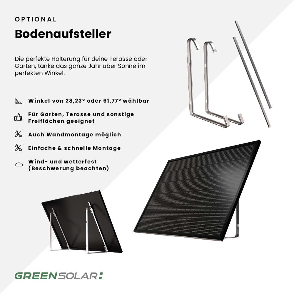 Balkonkraftwerk Basic 3600/800 black bifazial mit Balkonkraftwerkspeicher 2,7kWh "Anker SOLIX Solarbank 3 E-2700 Pro"