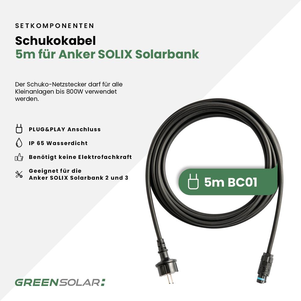 Balkonkraftwerk Basic 1800/800 - Anker SOLIX Solarbank 5,4 kWh Balkonkraftwerk-Speicher