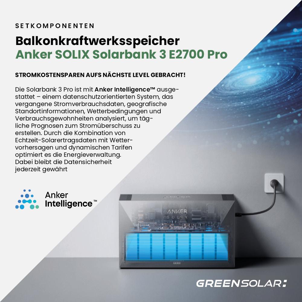 Balkonkraftwerk Basic 1800/800 - Anker SOLIX Solarbank 5,4 kWh Balkonkraftwerk-Speicher