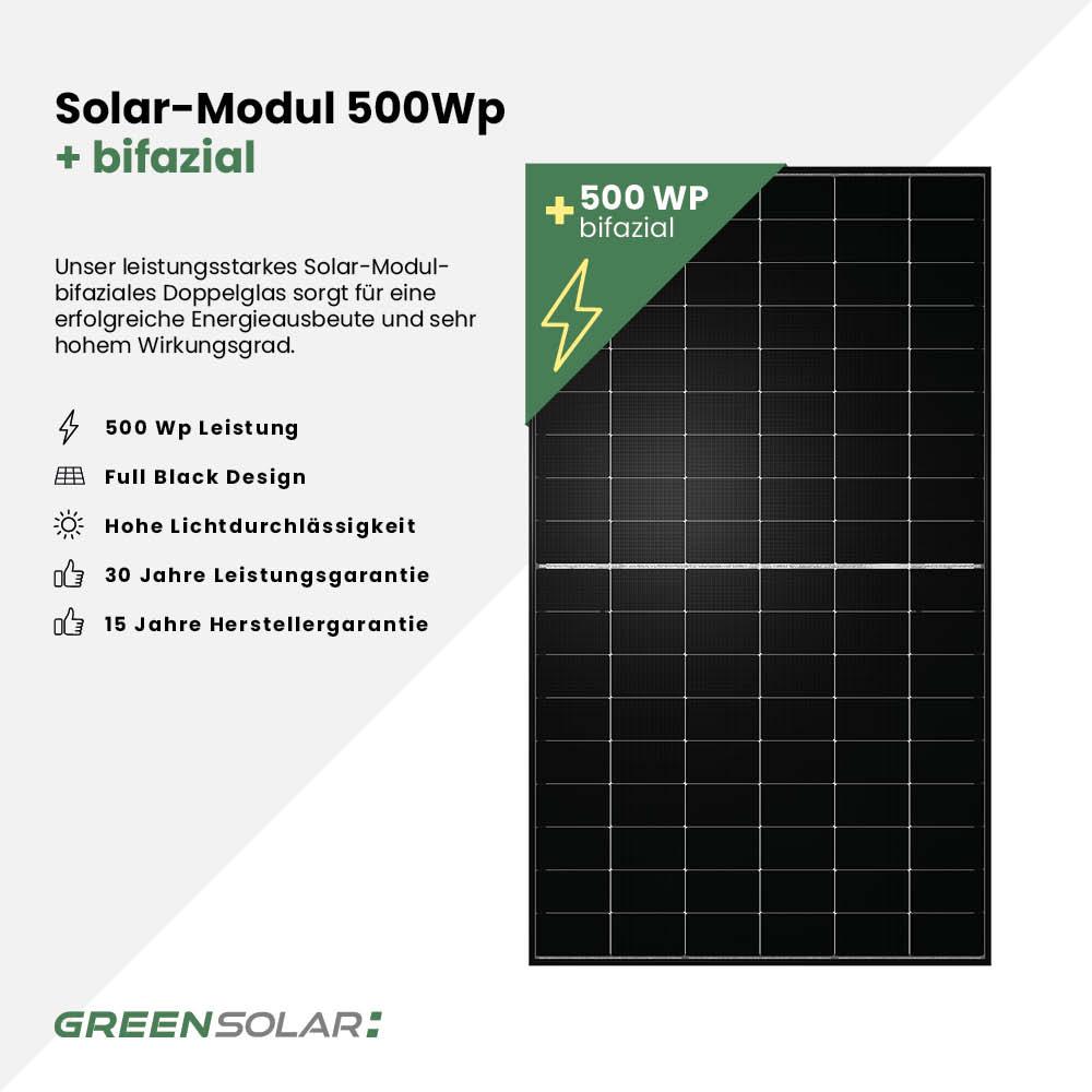Balkonkraftwerk Basic 4000/800 black bifazial mit Balkonkraftwerkspeicher 2,11 kWh