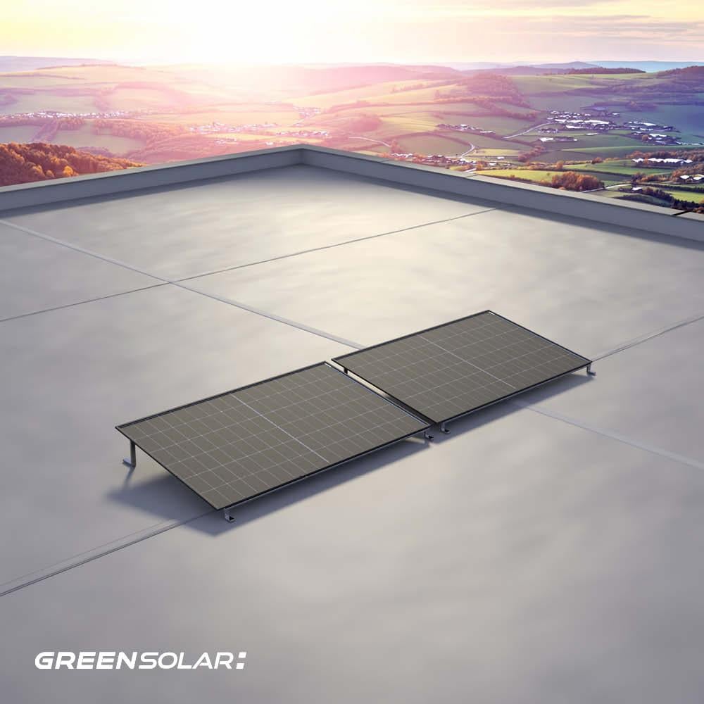 Balkonkraftwerk Flachdach 1000/800 black bifazial Einzelmontage