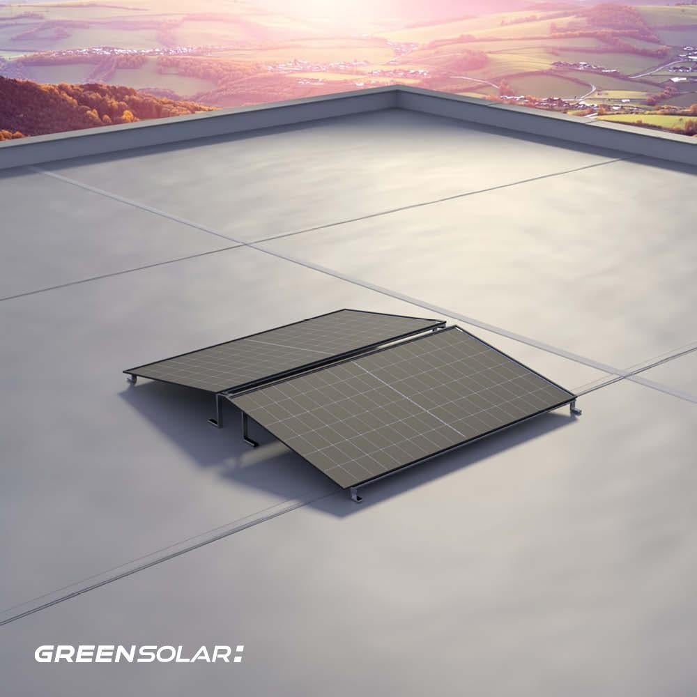 Balkonkraftwerk Flachdach 1000/800 black bifazial Doppelmontage