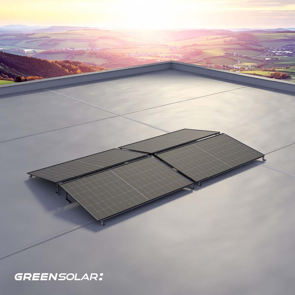 Solarkraftwerk Flachdach 2000/1600 black bifazial Doppelmontage