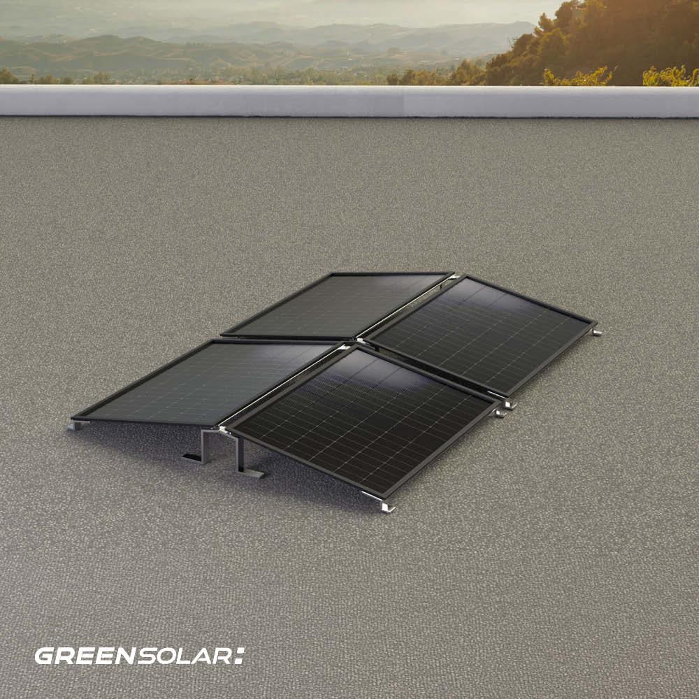 Solarkraftwerk Flachdach 2000/1600 black bifazial Doppelmontage