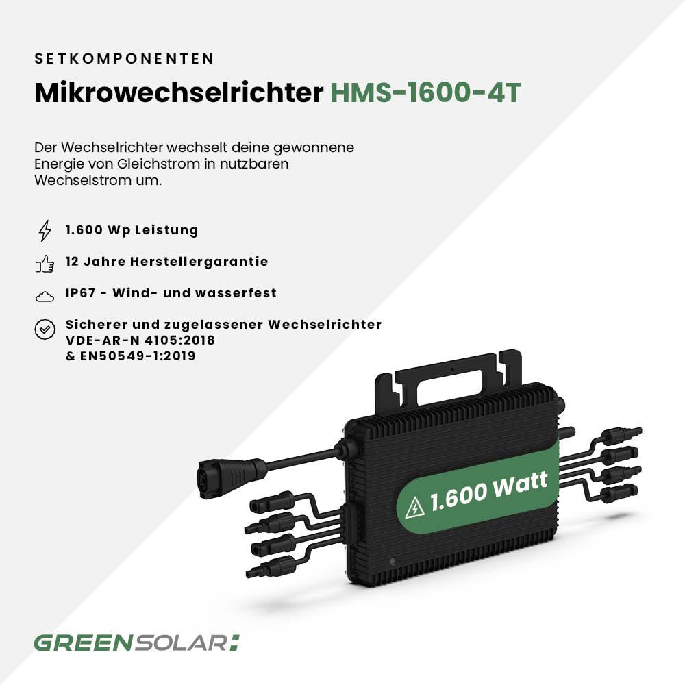 Solarkraftwerk Flachdach 2000/1600 black bifazial Doppelmontage