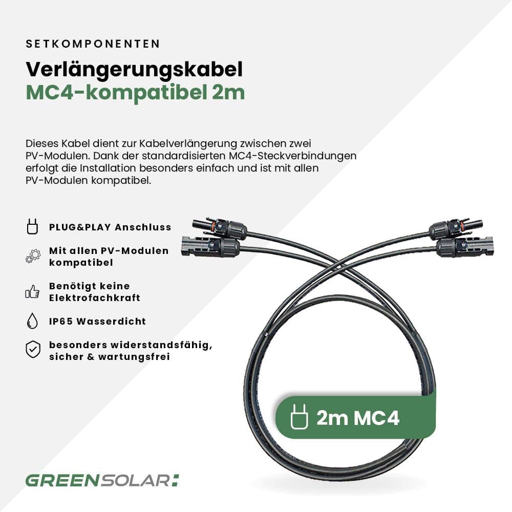 Solarkraftwerk Flachdach 2000/1600 black bifazial Doppelmontage