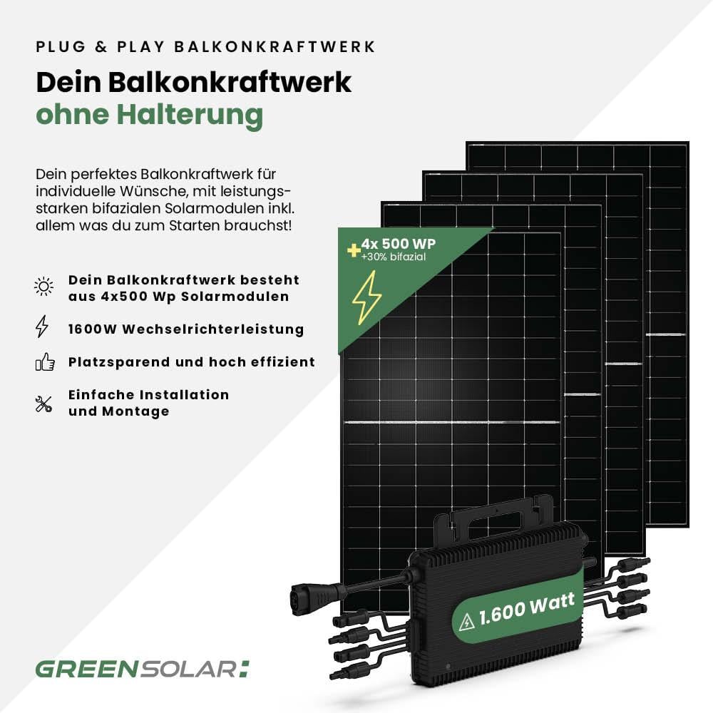 Solarkraftwerk Basic 2000/1600 black bifazial