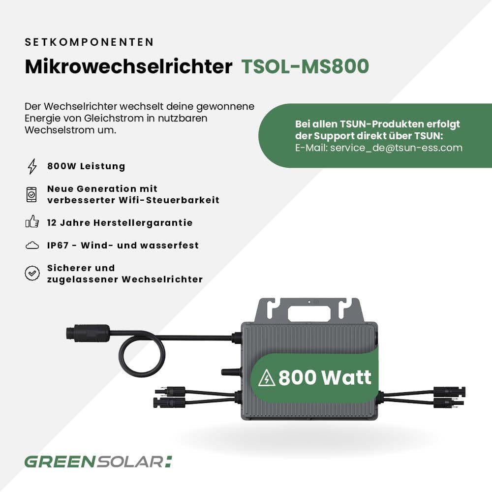 Balkonkraftwerk Balkon M - Komplett-Set (1000W) inkl. Wifi Plug