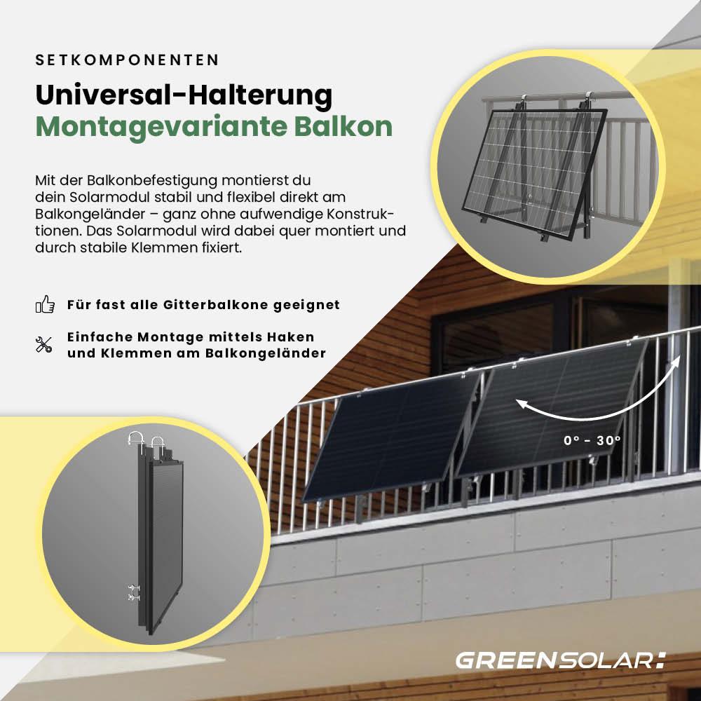 Balkonkraftwerk Balkon M - Komplett-Set (1000W) inkl. Wifi Plug