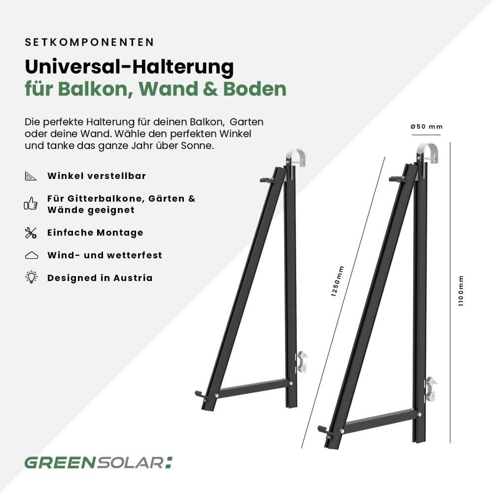 Balkonkraftwerk Boden M - Komplett-Set (1000W) inkl. Wifi Plug