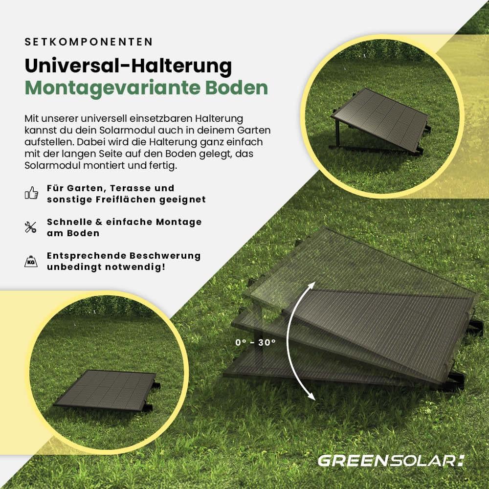 Balkonkraftwerk Boden M - Komplett-Set (1000W) inkl. Wifi Plug